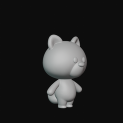 75.png Файл STL Мультяшный енот для 3D-печати・Модель для печати в 3D скачать