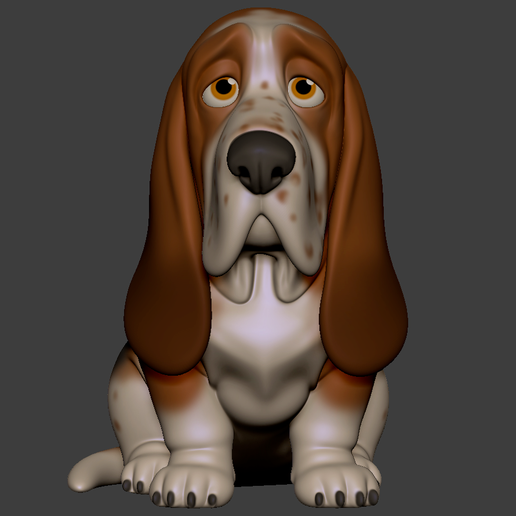 Basset Hound dog cartoon 3D model