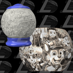 Vignette.png Archivo STL POW PATROL LUZ NOCTURNA ESFÉRICA LITHOPHANE・Objeto imprimible en 3D para descargar