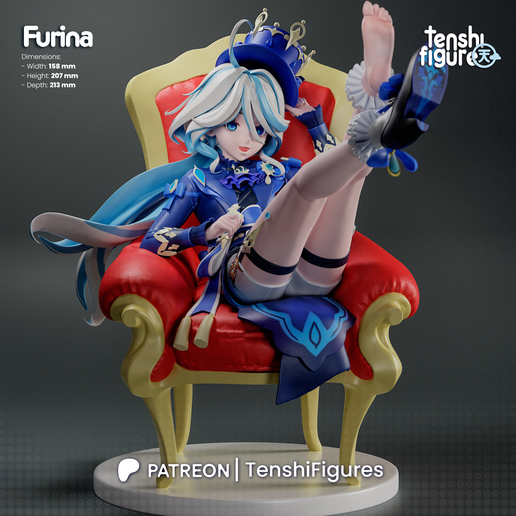 👾 Furina de Fontaine - Genshin Impact・ 3D 3D baskı için dosya・Cults