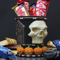 13.jpg Archivo STL Halloween Horror taza / olla de almacenamiento・Idea de impresión 3D para descargar