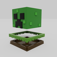 1.png Creeper Plantpot Minecraft (with water tray) recessed...