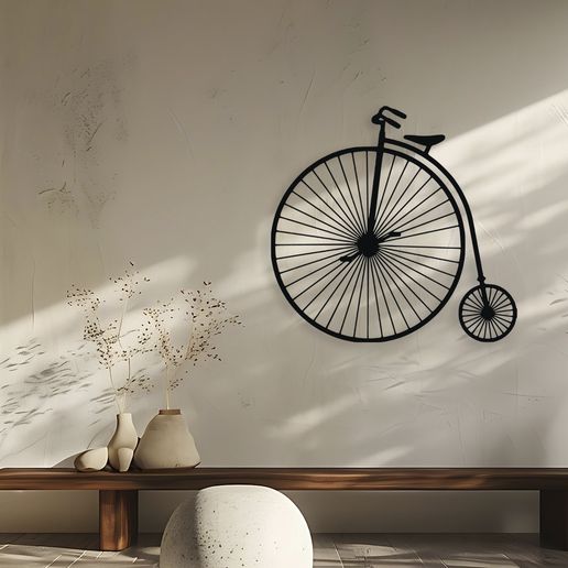 🚲 Penny Farthing Vintage Bicycle Wall Decor Art・ 3D File for 3D