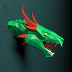 dragon1.jpg Archivo STL Cabeza de dragón low poly・Plan de impresión en 3D para descargar