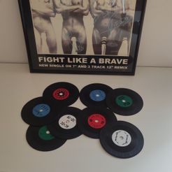FIGHT LIKE A BRAVE NEW SINGLE ON 7" AND 3 pay Nel Ge ae 1) 1b STL file Cup holder vinyls・Model to download and 3D print, ILG3D
