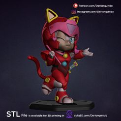 i) Patreon.com/Derianquindo » (o) Instagram.com/Derianquindo | ST i File is available for 3D printing in cults3D.com/Derianquindo Fichier 3D Pollyester / Fanart de Samurai Pizza Cats・Plan imprimable en 3D à télécharger