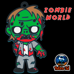 zombie-tinker-b.png Файл STL Брелок для ключей "Зомби・Модель для печати в 3D скачать