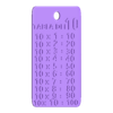 Tabla 10.stl Pack of educational key rings multiplication tables 1 to 10
