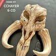 painted_CCHAYER_01.jpg 3D PRINTABLE MYTHOSAUR SKULL  HORNS AND SORGAN FROG THE MANDALORIAN