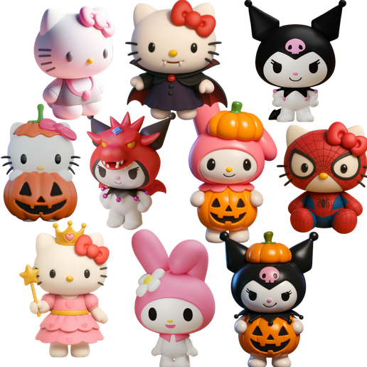 👋 Hello kitty SANRİO Pack – Complete Collection・ STL File for 3D