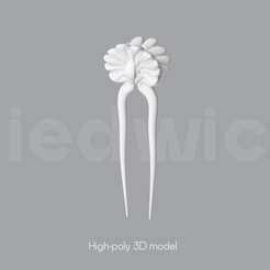 Hair_Pins_1.png Hair Pin  3D Model for Resin Printing (Digital Download)