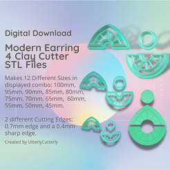 Pink-and-White-Geometric-Marketing-Presentation-Instagram-Post-Square.png Fichier 3D Modern Earring 4 Combo Clay Cutter - STL Digital File Download- 12 sizes and 2 Cutter Versions・Modèle à télécharger et à imprimer en 3D, UtterlyCutterly