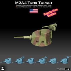 m2a4-insta-promo-royfree-greened.jpg 3D file M2A4 Tank Turret Royalty Free Version・Model to download and 3D print