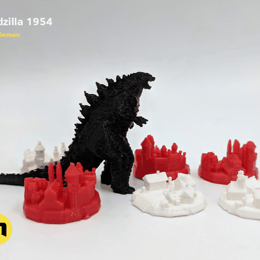 Godzilla 1954 figure and bottle opener 3D model