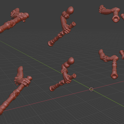 render.png Download free STL file Skinny Lizardmen Blowpipes • 3D printer template, wiseman303