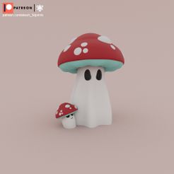 001.jpg STL file Halloween Special Mushroom Ghost・3D printer model to download