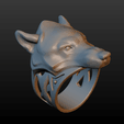 wolf-01.png STL file Wolf Ring・3D print model to download