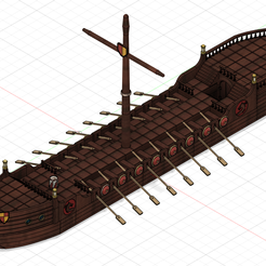Schiff-v77.png Big Tabletop Ship, Pathfinder, D&D, Galley, Boat, Large Galley, Roleplaying Ship