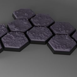 ovw.png Archivo STL 10x bases hexagonales de 35x30mm con suelo pedregoso (battletech etc.)・Plan de impresión en 3D para descargar, Mr_Crates