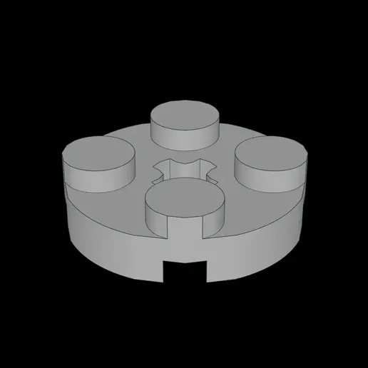 Lego Compatible (4032.dat) Plate 2 x 2 Round with Axlehole | 3D Printable STL 3D model preview