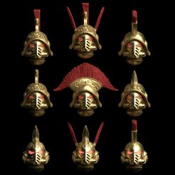 gladiator-helmets-final-render.jpg STL file Primaris gladiator helmets・3D printer design to download