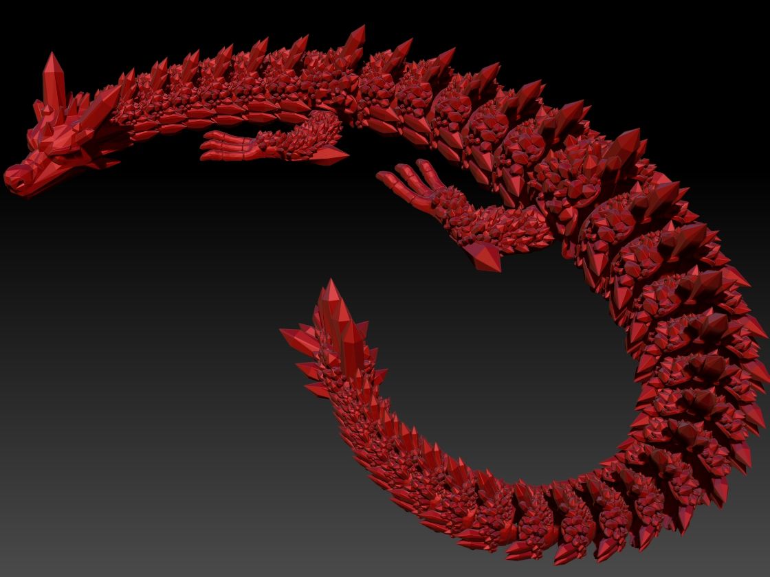 Preview20.jpg Archivo STL DRAGÓN ARTICULADO - FLEXI CRYSTAL DRAGON 3D PRINT・Modelo de impresión 3D para descargar, leonecastro