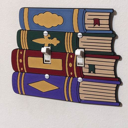 Book-stacked-dual-2.jpg Stacked Books Dual Light Switch Cover