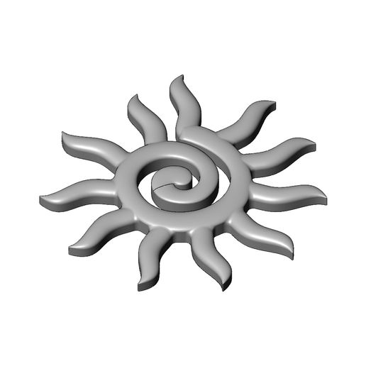 📜 Sunburst scroll swirl rays onlay relief molding 3D print model・ STL ...