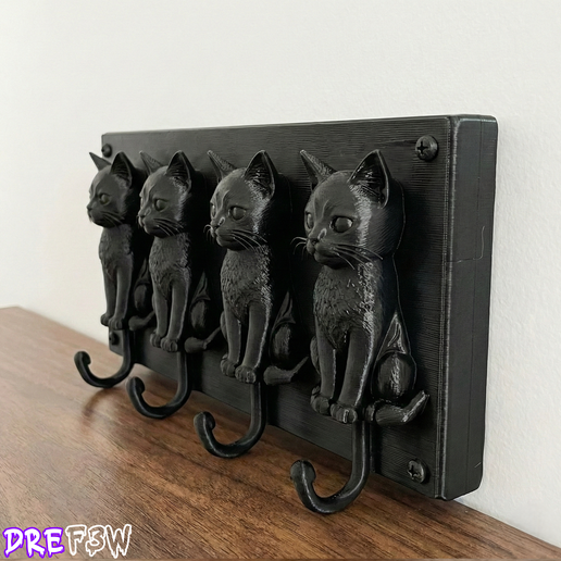 Key Hanger - Minimalist Kitty Cat Wall Hanger