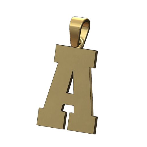 A varsity letter sports letterman jersey pendant charm 3D print model 3D model