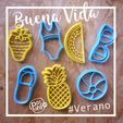 IMG_9417.JPG cookie cutters summer beach fruits set, cortantes verano frutas playa
