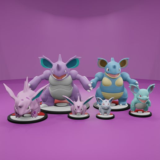 Pokemon No. 029-34 Nidoran ♀, Nidorina, Nidoqueen, Nidoran
