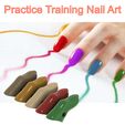 Fake-finger-model-03-v4-000.jpg Fake Fingers Model Practice Training Nail Art False Tips Display Tool  ff-03 3d-print cnc