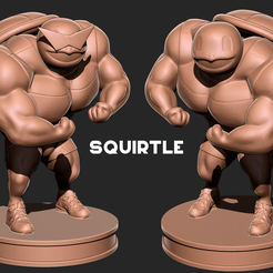 1.png Fichier STL Squirtle bodybuilder V-3 - Modèle Pokemon à imprimer en 3D・Design pour imprimante 3D à télécharger