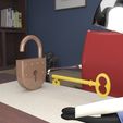 da4cf90615c852290c16b58a9aa2d3de_display_large.jpg Padlock with Old Fashioned Key