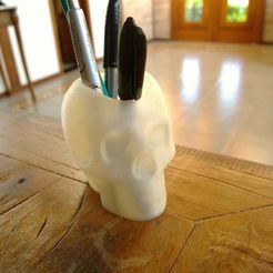 WP_20140303_17_16_18_Pro.jpg Free STL file Skull Pen Holder・3D printing template to download