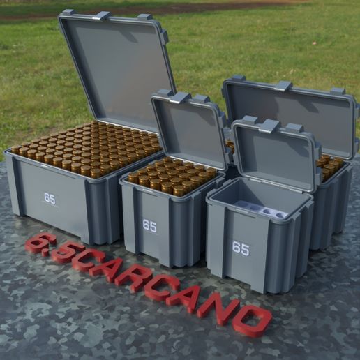 ABOX AMMO BOX 6.5 Carcano AMMUNITION STORAGE 20/25/50/100 ROUNDS CRATE ORGANIZER 6.5x52mm