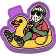 P4105.png Horror Jason on Duck Float Freshie STL Mold Housing