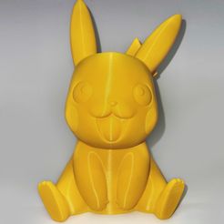 CutePikachu01.jpeg STL file POKEMON - PIKACHU (EASY PRINT NO SUPPORT)・3D printable model to download, scrazyone