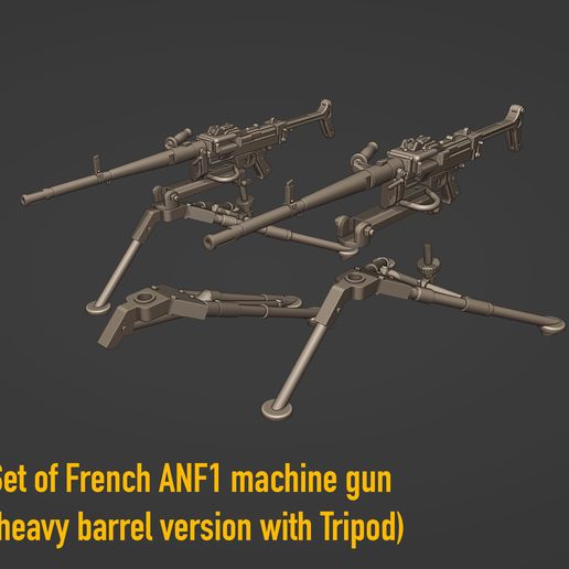 WEAPONS - Set of French ANF1 MG with tripod - 1/35