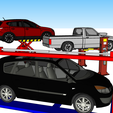 7.png VEHICLE REPAIR GARAGE CAR MOTORCYCLE LIFT OIL MAINTENANCE MECHANIC 3D
