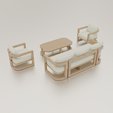 3.png 1/12 Scale STL File, Dollhouse Garden Sofa Set