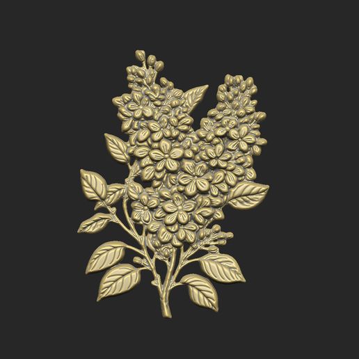 Lilac design cluster leave floral flower grass design carve