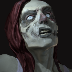 zombie-painted5.png 3D file Zombie Girl Torso・3D printer model to download