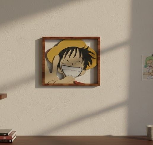 Luffy "Straw Hat" Relief Wall Art - One Piece 3D Frame