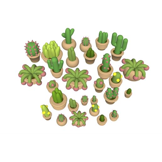 Potted-Cacti-potted-cacti.jpg STL file Smallscale cacti・3D printing model to download, BitsBlitzDesigns