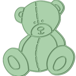 Oso-1-relieve.png STL file Teddy bear sitting embossed cookie cutter・3D printing model to download