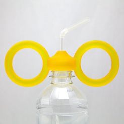unnamed-11.jpg Free STL file Straw Holder With Handles for PET Bottle Caps・3D printer model to download