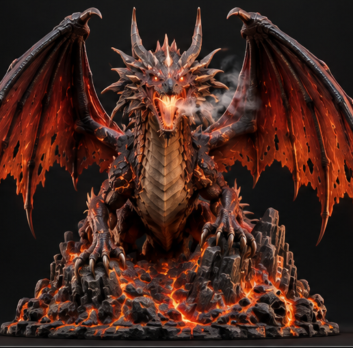 Ashen Wyrm – Molten Dreadwing | Dark Fantasy Dragon