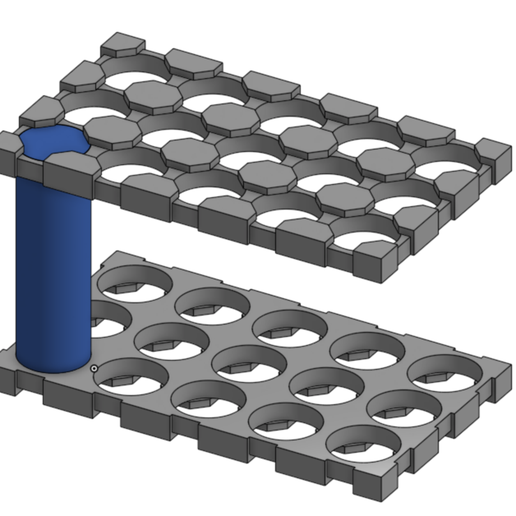 🔋 18650 3x5 cell holder・ STL File for ・Cults